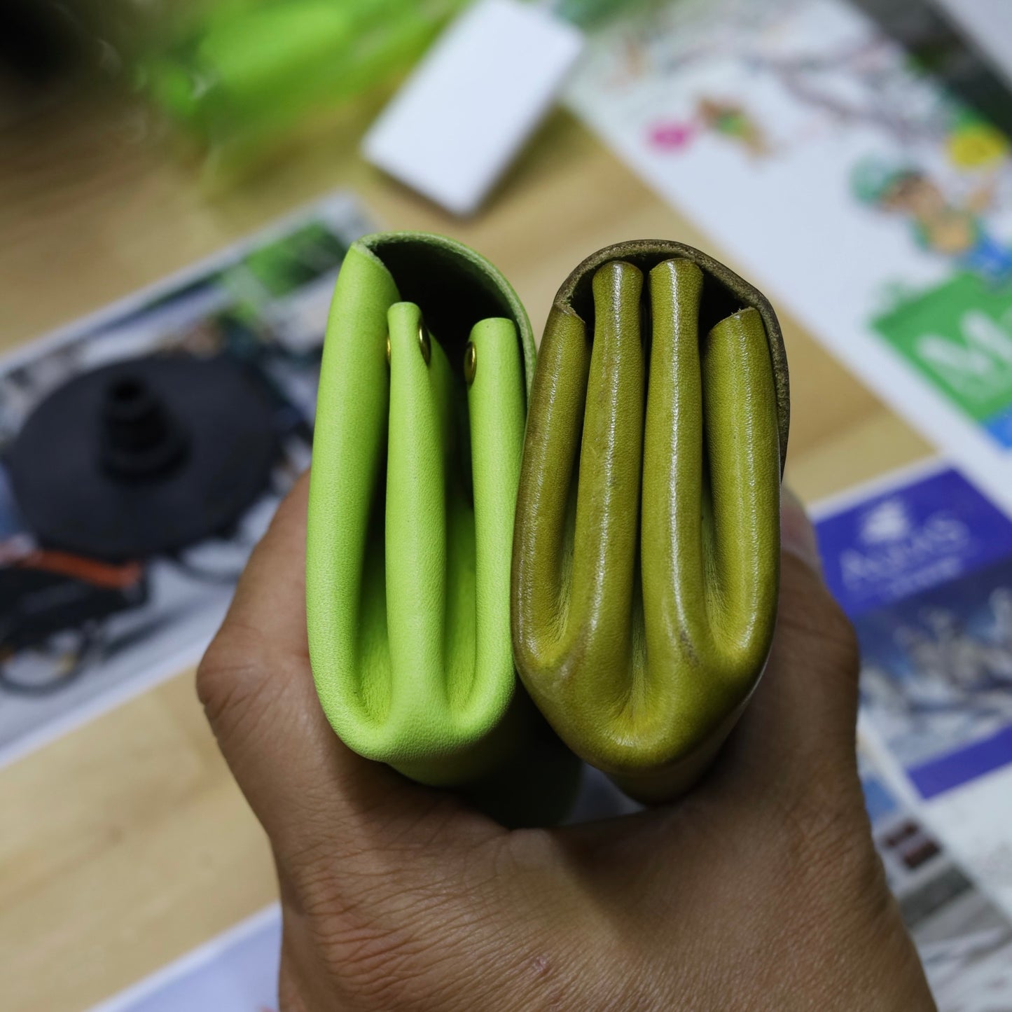 ロゴ付き sempre.leatherdesign カシメウォレット エレファントサイクル 別注モデル