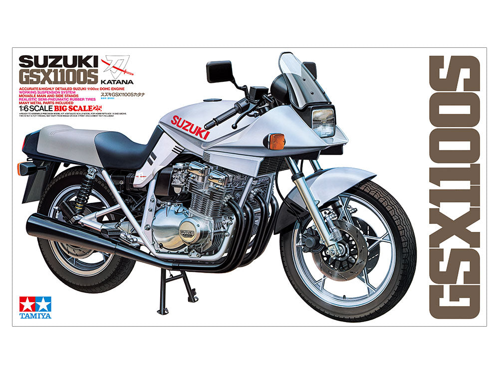 タミヤ 1/6 オートバイシリーズ No.25 スズキ GSX1100S カタナ プラモデル 1982年発売モデル 1/6スケール SUZUKI KATANA プラモデル ele0018