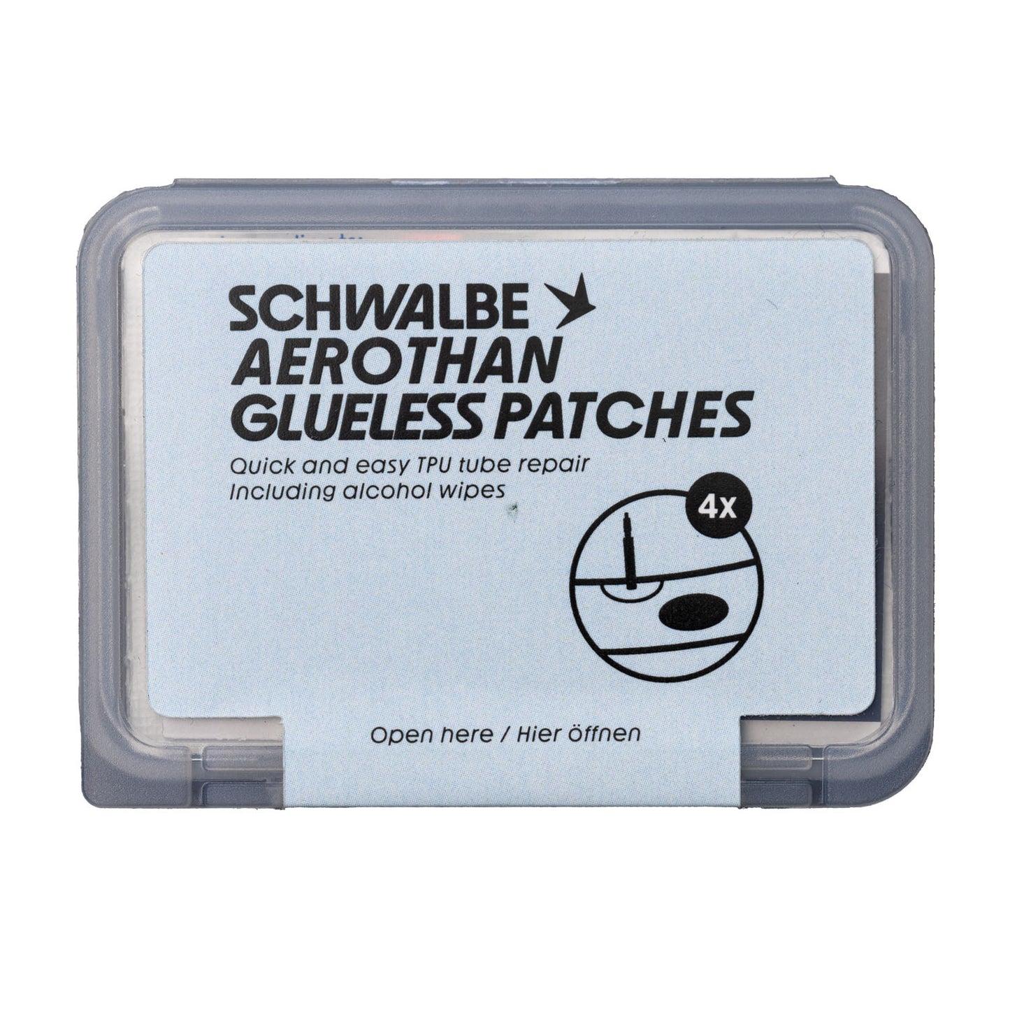 SCHWALBE シュワルベ グルーレスパッチ TPUチューブ用 パンク修理パッチ 糊不要 4枚入り アルコールシート付 SW-3900.02 ele1559