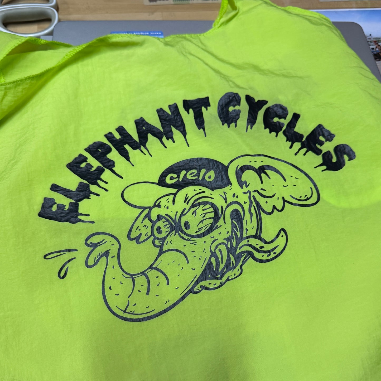 NEW オリジナル ナイロン ポケッタブル エコバッグ ライムグリーン