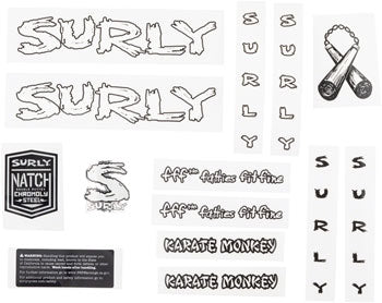 SURLY KARATE MONKEY NEW DECAL SET WHITE MA1262