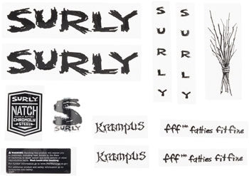 SURLY KRAMPUS NEW DECAL SET BLACK MA1263 2515211115 SURLY