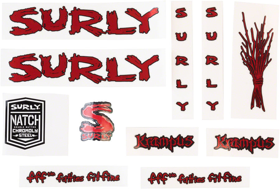 SURLY KRAMPUS NEW DECAL SET METALLIC RED MA2016 ele0683