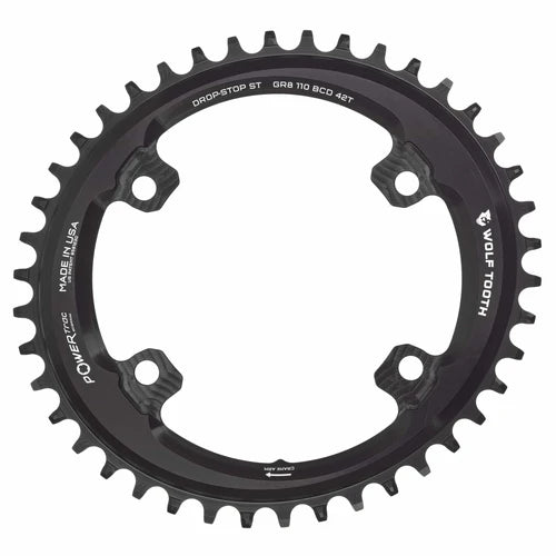 Wolf Tooth Oval Chainring 110 BCD Asymmetric 4-Bolt for Shimano GRX Drop-Stop B ウルフトゥース オーバル チェーンリング シマノ GRX用