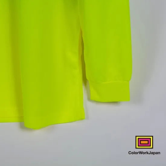 colorworkjapan Hi-Vis リフレクター ロングTシャツ 蛍光イエロー/オレンジ 反射材付き 高視認性 作業服 自転車 通勤 ウォーキング 犬の散歩 ele1792