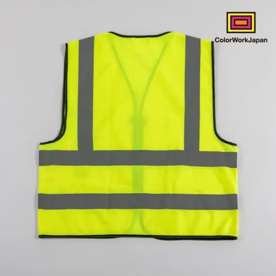 colorworkjapan Hi-Vis リフレクターベスト2 蛍光イエロー / 蛍光オレンジ 反射ベスト 安全ベスト 作業服 自転車 通勤 ウォーキング 犬の散歩
