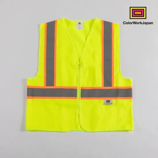 colorworkjapan Hi-Vis リフレクターベスト1 蛍光イエロー/オレンジ 反射ベスト 作業着 自転車 通勤 通学 ウォーキング 犬の散歩 安全対策 USサイズ