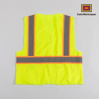 colorworkjapan Hi-Vis リフレクターベスト1 蛍光イエロー/オレンジ 反射ベスト 作業着 自転車 通勤 通学 ウォーキング 犬の散歩 安全対策 USサイズ