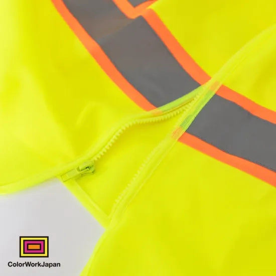 colorworkjapan Hi-Vis リフレクターベスト1 蛍光イエロー/オレンジ 反射ベスト 作業着 自転車 通勤 通学 ウォーキング 犬の散歩 安全対策 USサイズ
