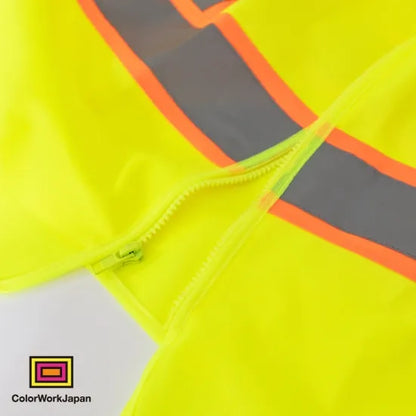 colorworkjapan Hi-Vis リフレクターベスト1 蛍光イエロー/オレンジ 反射ベスト 作業着 自転車 通勤 通学 ウォーキング 犬の散歩 安全対策 USサイズ