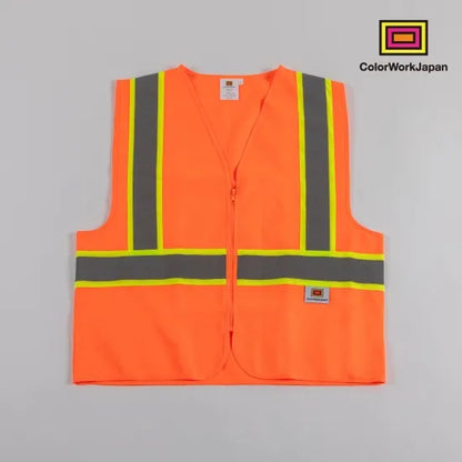 colorworkjapan Hi-Vis リフレクターベスト1 蛍光イエロー/オレンジ 反射ベスト 作業着 自転車 通勤 通学 ウォーキング 犬の散歩 安全対策 USサイズ