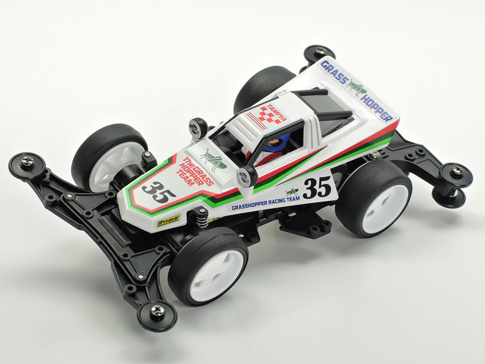 タミヤ ミニ四駆 グラスホッパーJr. VZシャーシ 1/32 レーサーミニ四駆シリーズ No.105 The GRASSHOPPER Jr. 18105 バギー シャフトドライブ 四輪駆動