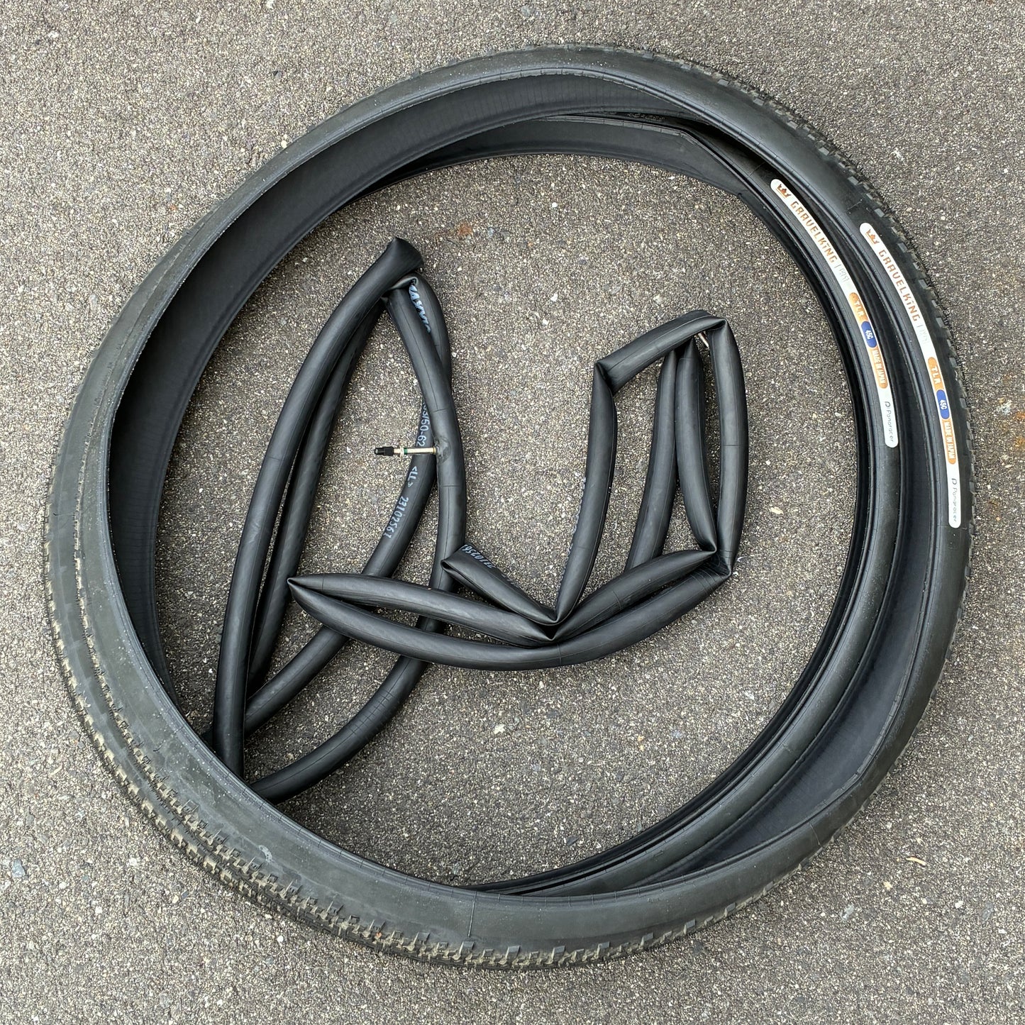 中古 前後セット Panaracer GRAVELKING X1 700×45C ブラック TLR グラベルタイヤ パナレーサー グラベルキングX1