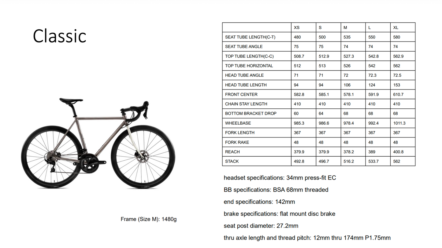 CICLORE Classic Frame set / steel fork Sサイズ