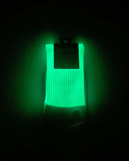 OOPARTS 蓄光 ソックス Glow In The Dark Sox Evolve Dub メンズ 日本製 ホワイト 光る靴下 奈良製 クッションパイル