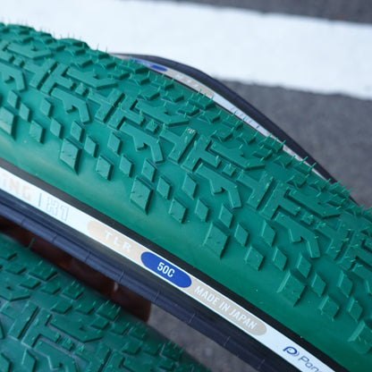 新古品 Panaracer GRAVELKING X1 700×50C グリーン/ブラックサイド 限定カラー 2本セット（チューブレスレディ対応）