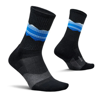 フィーチャーズ トレイル マックスクッション ミニクルー ソックス ブルーリッジ チャコール FEETURES Trail Max Cushion Mini Crew Blue Ridge Charcoal