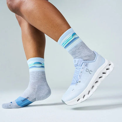 Feetures フィーチャーズ Trail Max Cushion Mini Crew トレイル マックスクッション ミニクルー ソックス 靴下 トレイルランニング ハイキング アウトドア 厚手 クッション 高機能 メンズ レディース 男女兼用 M L Cloud Veil Blue