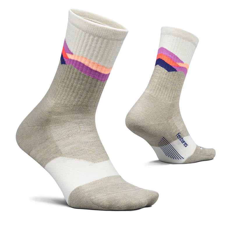 Feetures TRAIL MAX CUSHION MINI CREW Mountain High Cream ソックス トレイルランニング 厚手クッション 靴下 吸汗速乾 フィーチャーズ ミニクルー メンズ レディース