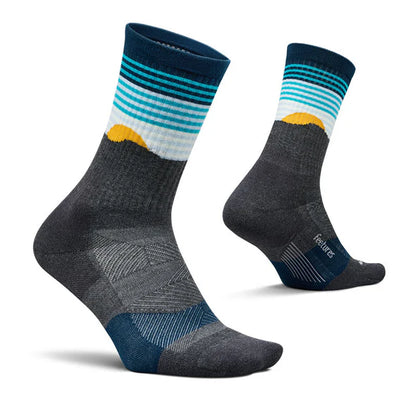 Feetures Trail Max Cushion Mini Crew table rock gray