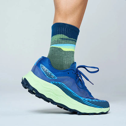 Feetures フィーチャーズ Trail Max Cushion Mini Crew トレイル マックスクッション ミニクルー ソックス 靴下 トレイルランニング ハイキング アウトドア 厚手 クッション 高機能 メンズ レディース 男女兼用 M L tectonic green