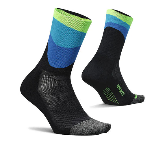 Feetures Elite Light Cushion Mini Crew Color Rhythmic Black