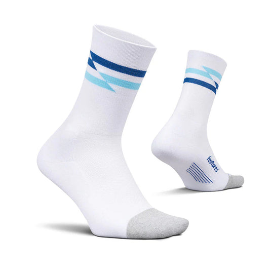 Feetures ELITE LIGHT CUSHION MINI CREW White Track ソックス ランニング 靴下 軽量クッション 吸汗速乾 フィーチャーズ ミニクルー メンズ レディース