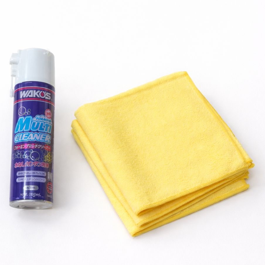 ワコーズ フォーミングマルチクリーナー＋マイクロファイバータオル3枚セット 自転車 洗車 フレーム清掃 WAKO’S ウエス付き elephant cycle オリジナル