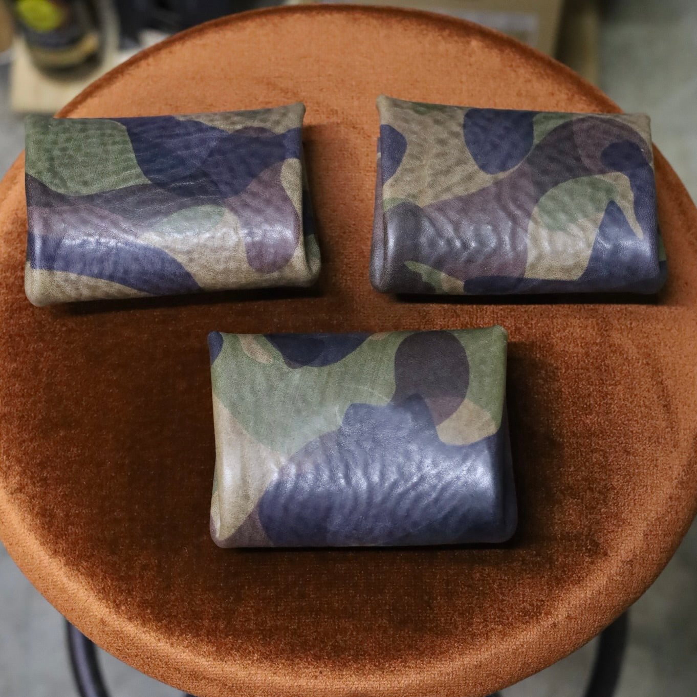 迷彩柄 sempre.leatherdesign カシメウォレット エレファントサイクル 別注モデル