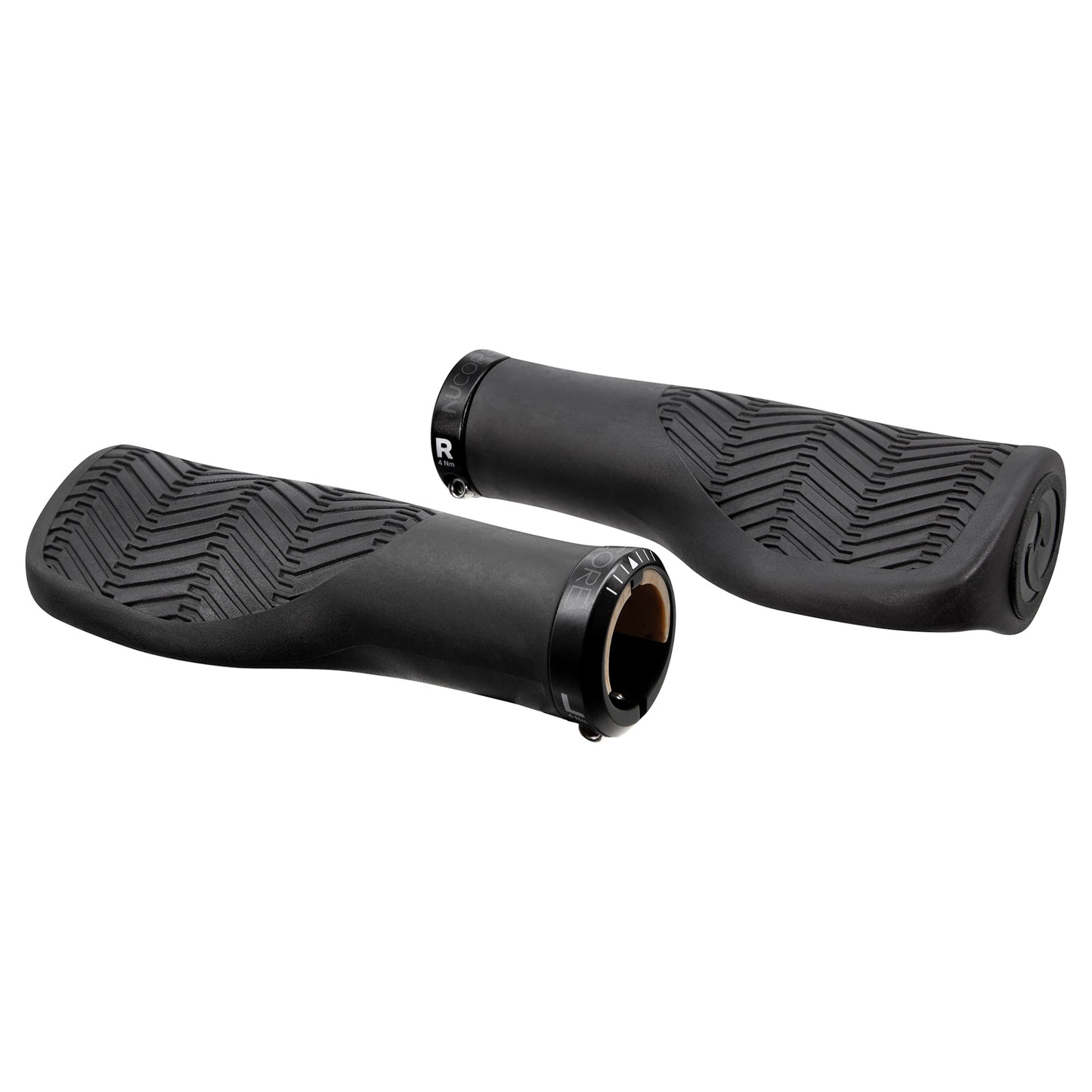 Herrmans ニューコア タウン ウェーブ グリップ 130mm ロックオン 自転車グリップ ブラック birdy対応 エルゴグリップ 街乗り ロングライド ele1744