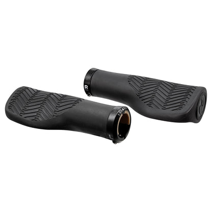 Herrmans ニューコア タウン ウェーブ グリップ 130mm ロックオン 自転車グリップ ブラック birdy対応 エルゴグリップ 街乗り ロングライド ele1744