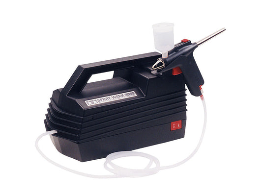 タミヤ コンプレッサー No.20 スプレーワーク ベーシックコンプレッサー（エアーブラシ付き）0.3mmノズル 充電式対応 静音設計