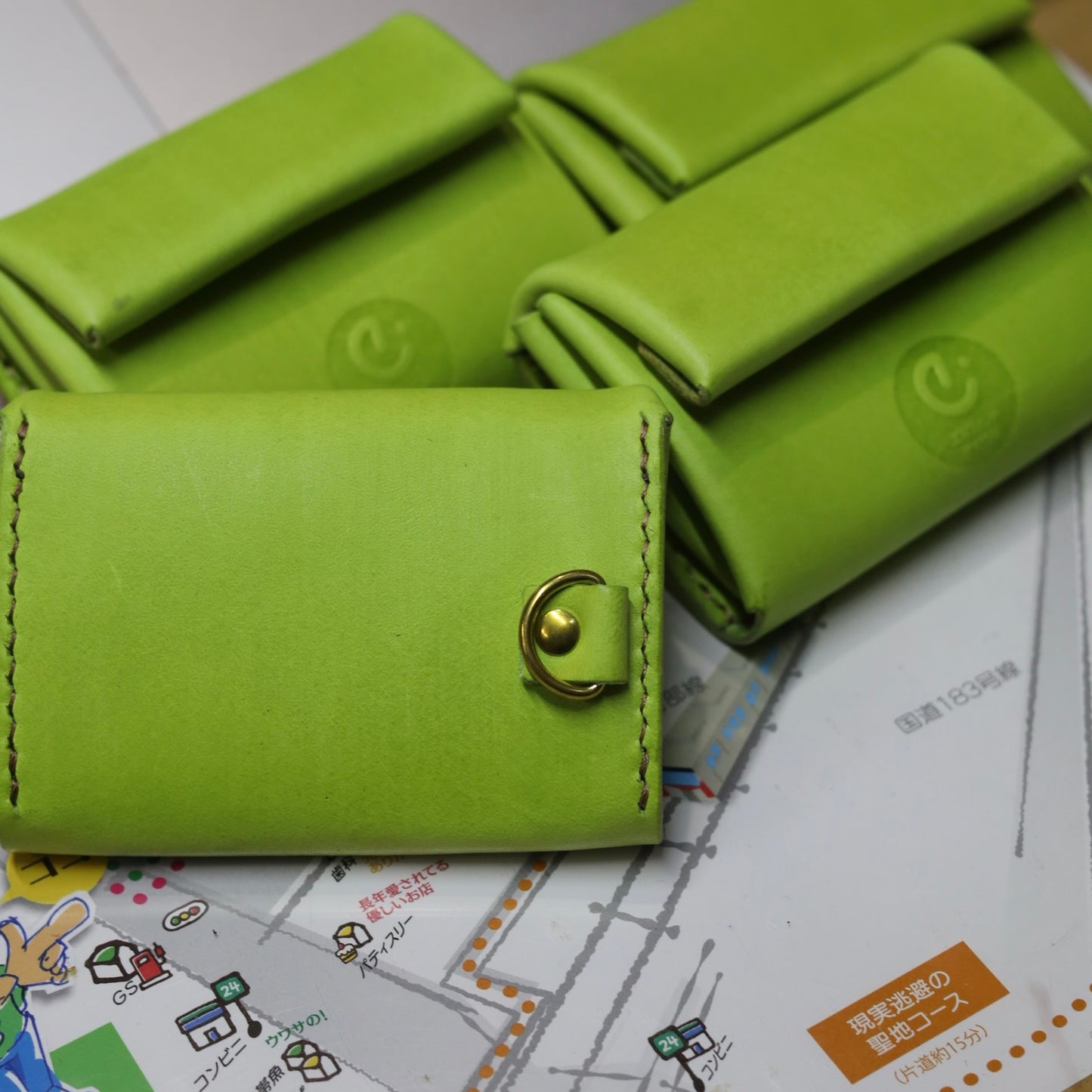 ロゴ付き sempre.leatherdesign コインケース “New Hippo" エレファントサイクル別注モデル