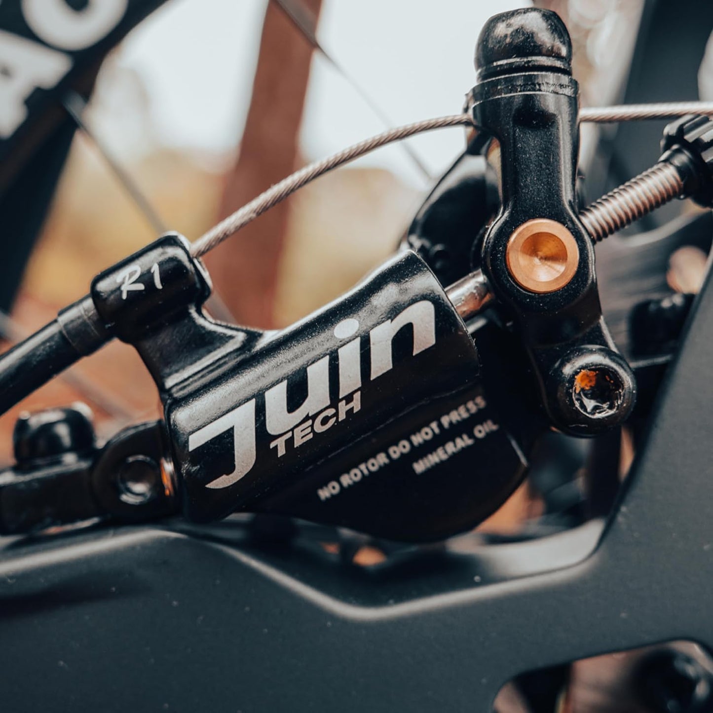 Juin Tech R1 ハイブリッド油圧ディスクブレーキ 前後セット ローター付 ワイヤー式ロードレバー対応 birdyカスタム 自転車ディスクキャリパー