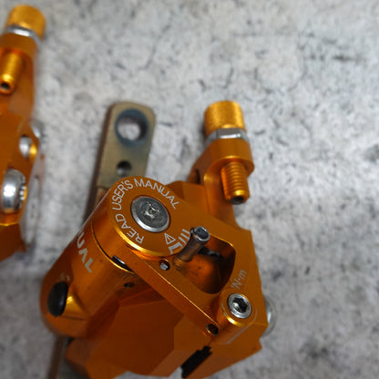 中古 良品 EQUAL 機械式ディスクブレーキキャリパー フラットマウント 前後セット  メカニカルディスクブレーキ