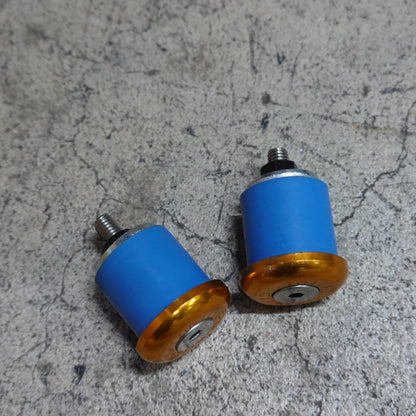 中古 美品 NITTO ニットー EC-01 バーエンドキャップ ゴールド 24mm アルミ ハンドルキャップ 左右セット