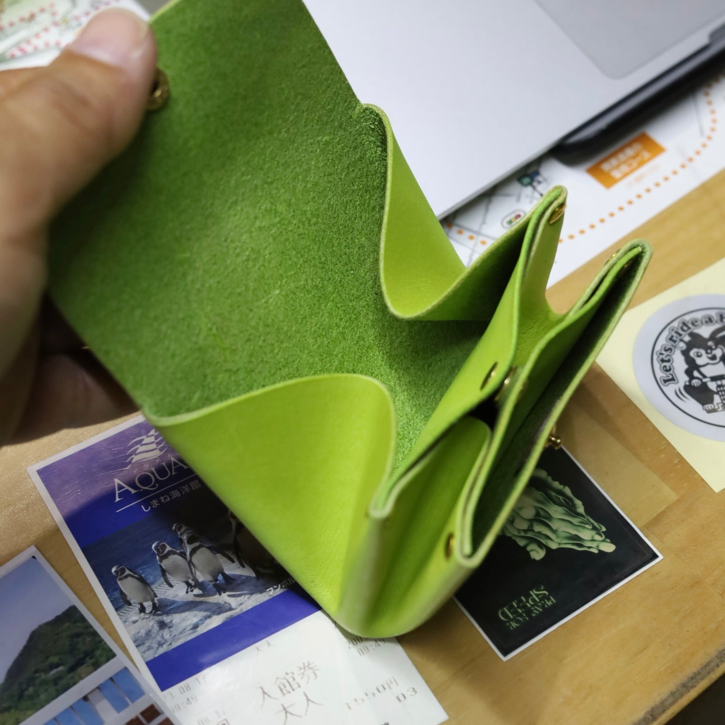 ロゴ付き sempre.leatherdesign カシメウォレット エレファントサイクル 別注モデル