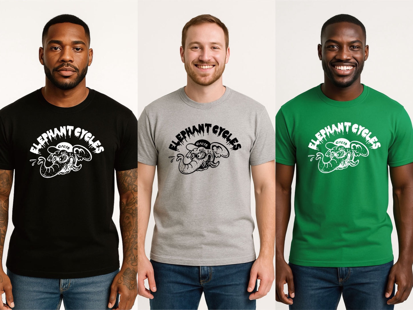 ワル象 Tシャツ 3色 United Athle グリーン、グレー、ブラック