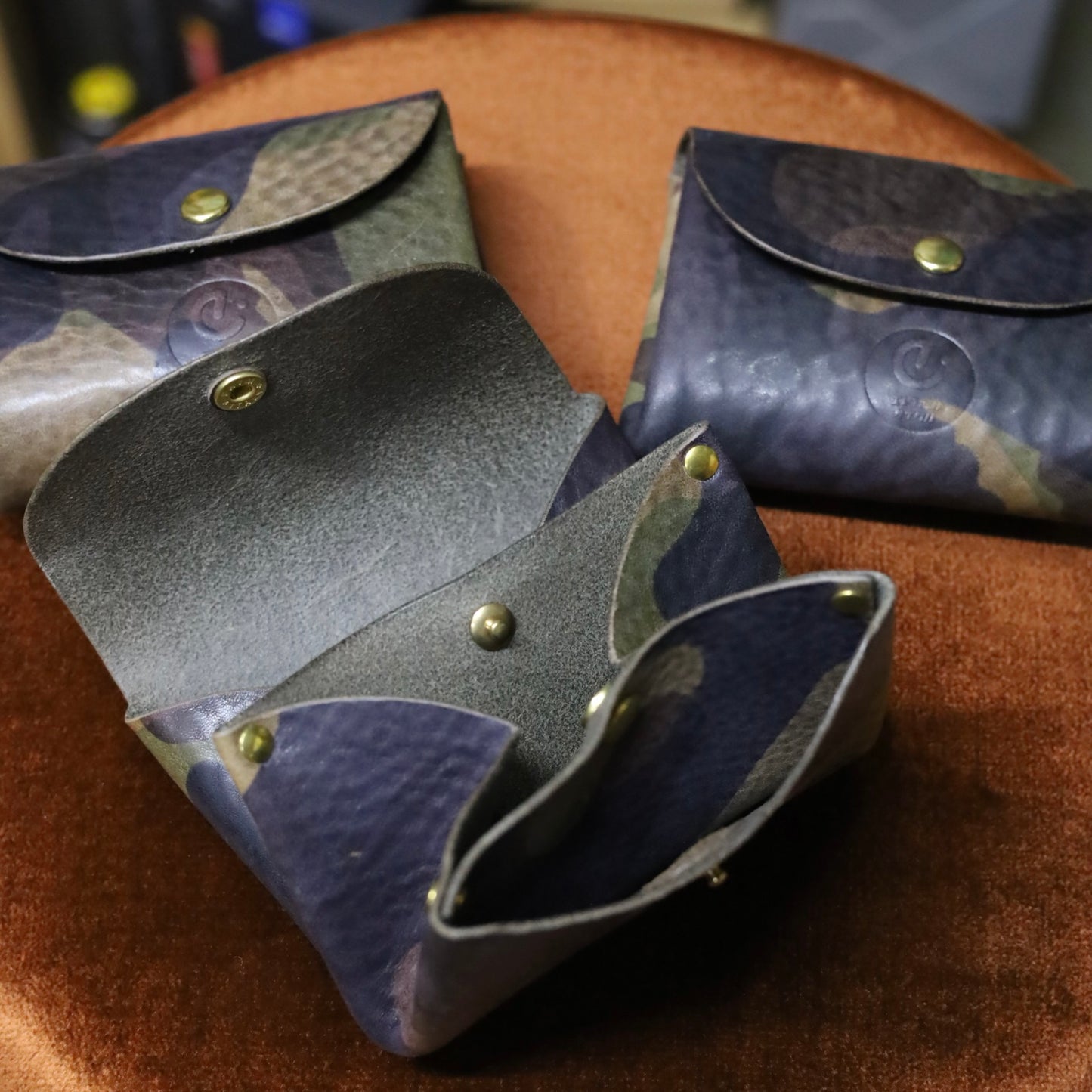 迷彩柄 sempre.leatherdesign カシメウォレット エレファントサイクル 別注モデル