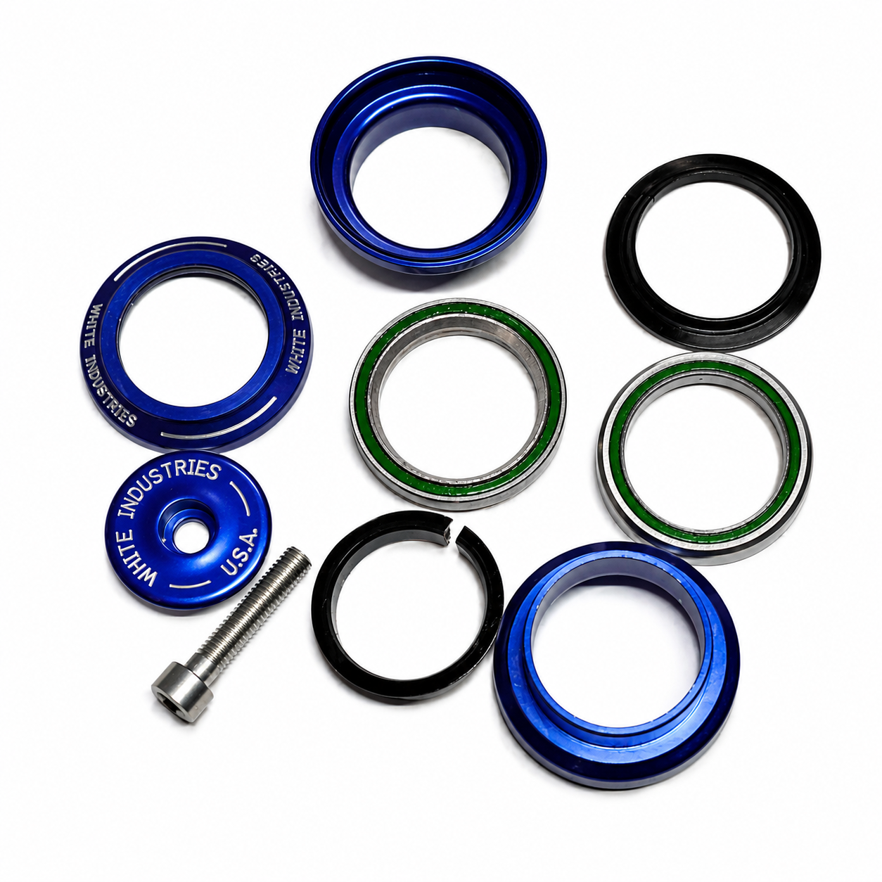 中古 WHITE INDUSTRIES EC34/EC34 Headset ブルー 1-1/8 ヘッドセット 美品 ホワイトインダストリーズ
