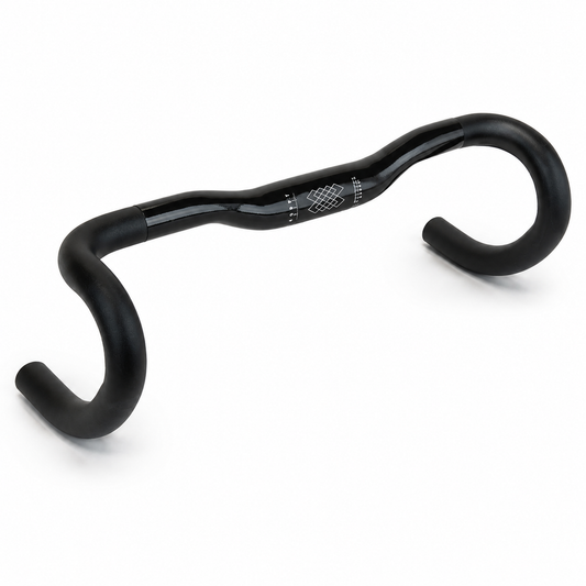 ADEPT R15 ドロップバー 420mm ブラック アルミ ハンドル 31.8mm ライズ15mm ロードバイク グラベル 自転車