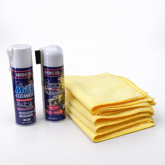 ワコーズ チェーンクリーナー＋フォーミングマルチクリーナー＋マイクロファイバータオル6枚セット 自転車 洗車 チェーン洗浄 メンテナンス WAKO’S elephant cycles オリジナル