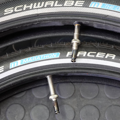 【私物中古】birdy専用 SCHWALBE 前後タイヤ・チューブセット マラソンレーサー／マラソン18×1.65（廃盤）クリックバルブ仕様