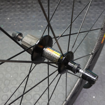 【中古美品】MAVIC COSMIC CARBONE 40 リムブレーキ クリンチャー 700C ホイールセット カンパフリー シマノ交換可 マビック コスミック エアロ カーボン ele1681