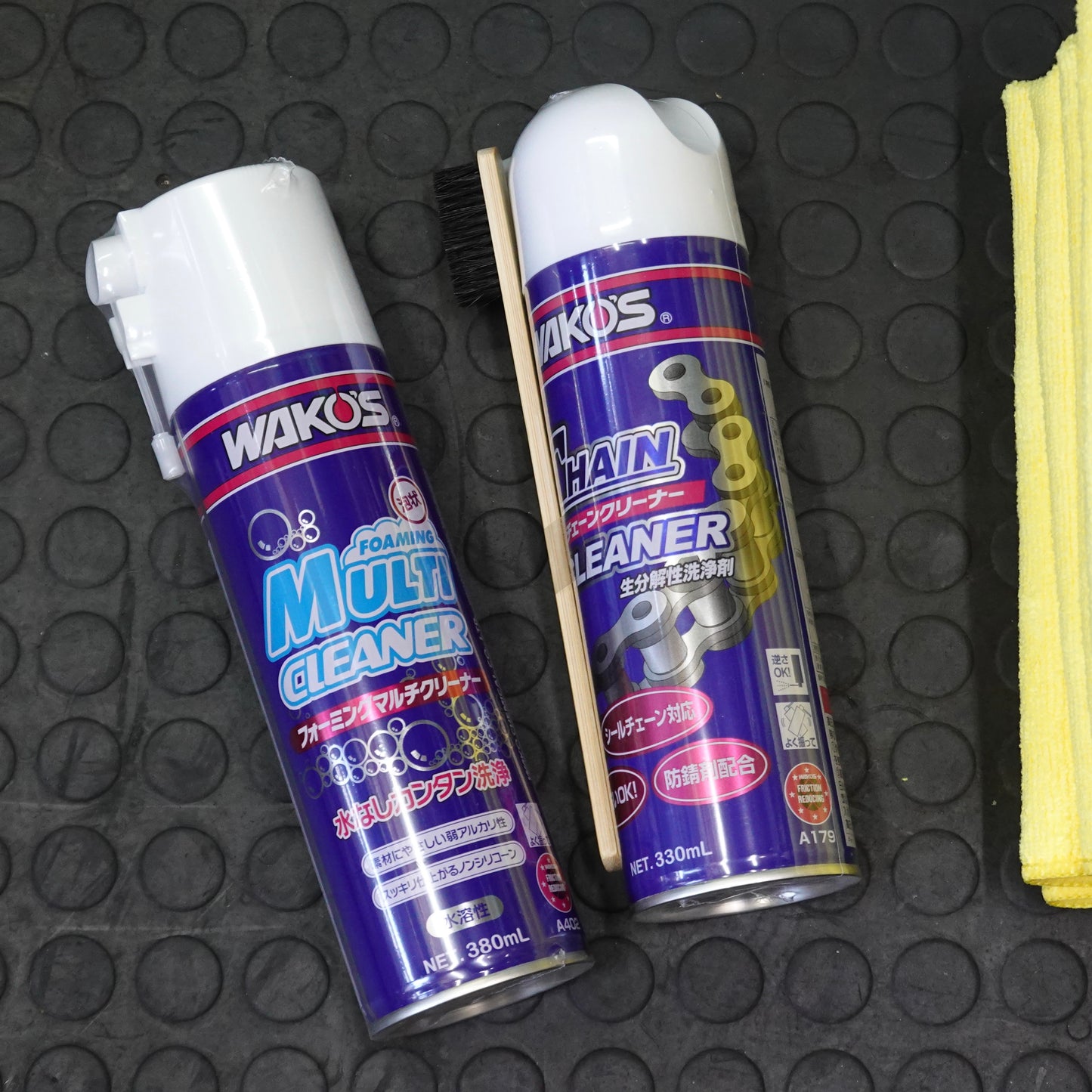 ワコーズ チェーンクリーナー＋フォーミングマルチクリーナー＋マイクロファイバータオル6枚セット 自転車 洗車 チェーン洗浄 メンテナンス WAKO’S elephant cycles オリジナル