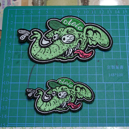 エレファントサイクル オリジナル ワル象 ワッペン 大 小 刺繍ワッペン アイロン接着 送料無料  商品説明案