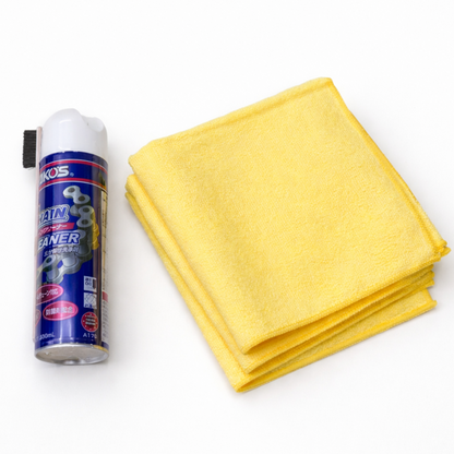 ワコーズ チェーンクリーナー＋マイクロファイバータオル3枚セット 自転車 チェーン洗浄 メンテナンス WAKO’S 洗浄剤 ウエス付き elephant cycles オリジナル