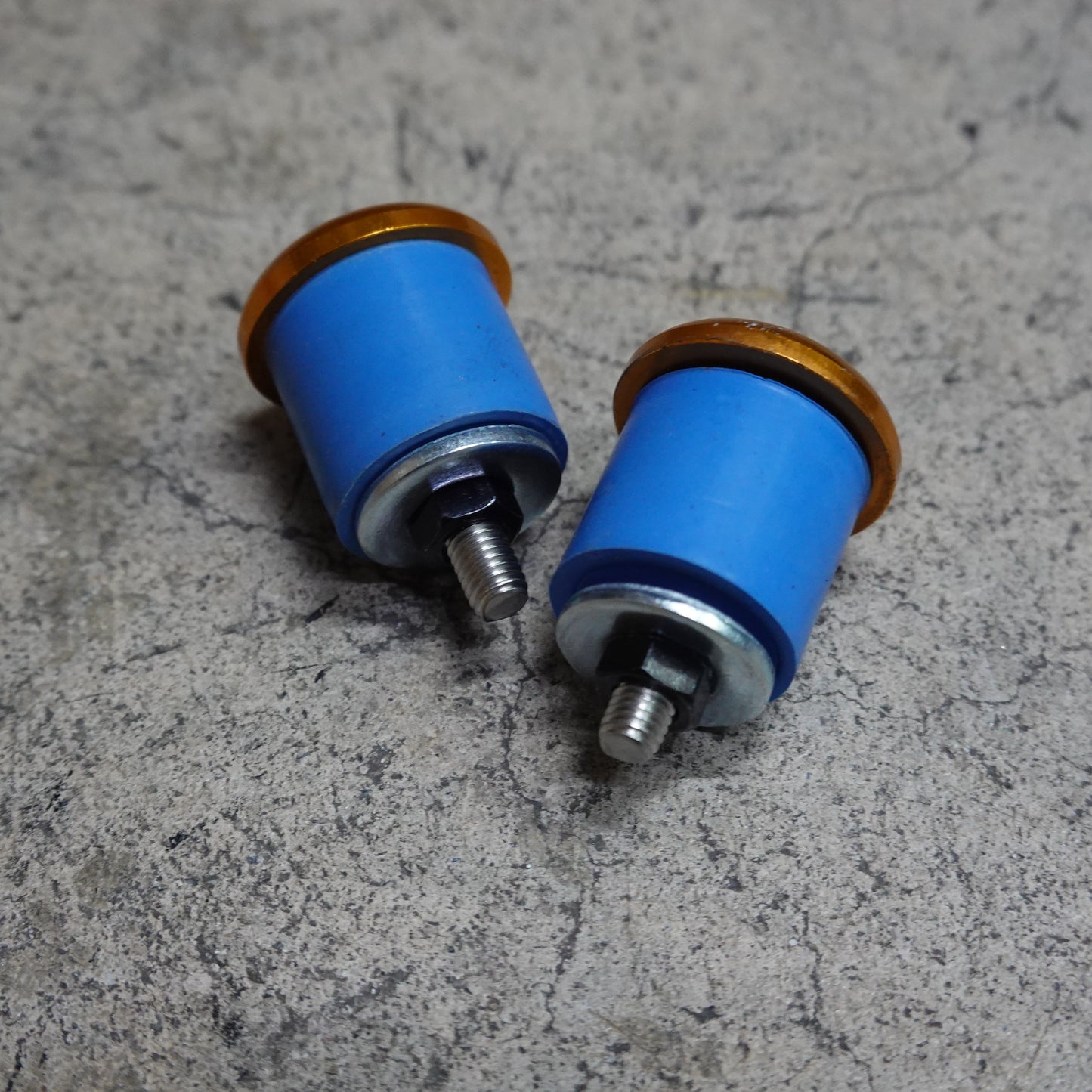 中古 美品 NITTO ニットー EC-01 バーエンドキャップ ゴールド 24mm アルミ ハンドルキャップ 左右セット