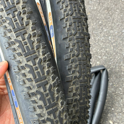 中古 前後セット Panaracer GRAVELKING X1 700×45C ブラック TLR グラベルタイヤ パナレーサー グラベルキングX1