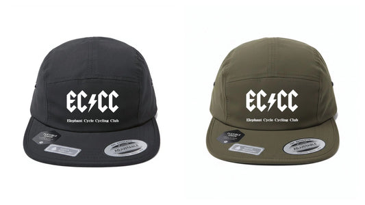 ECCC オリジナル キャップ|撥水・軽量・折りたたみOK|Flexfit 日本別注 “Water Repellent Jockey Cap”|エレファントサイクル公式 ele0037-blk